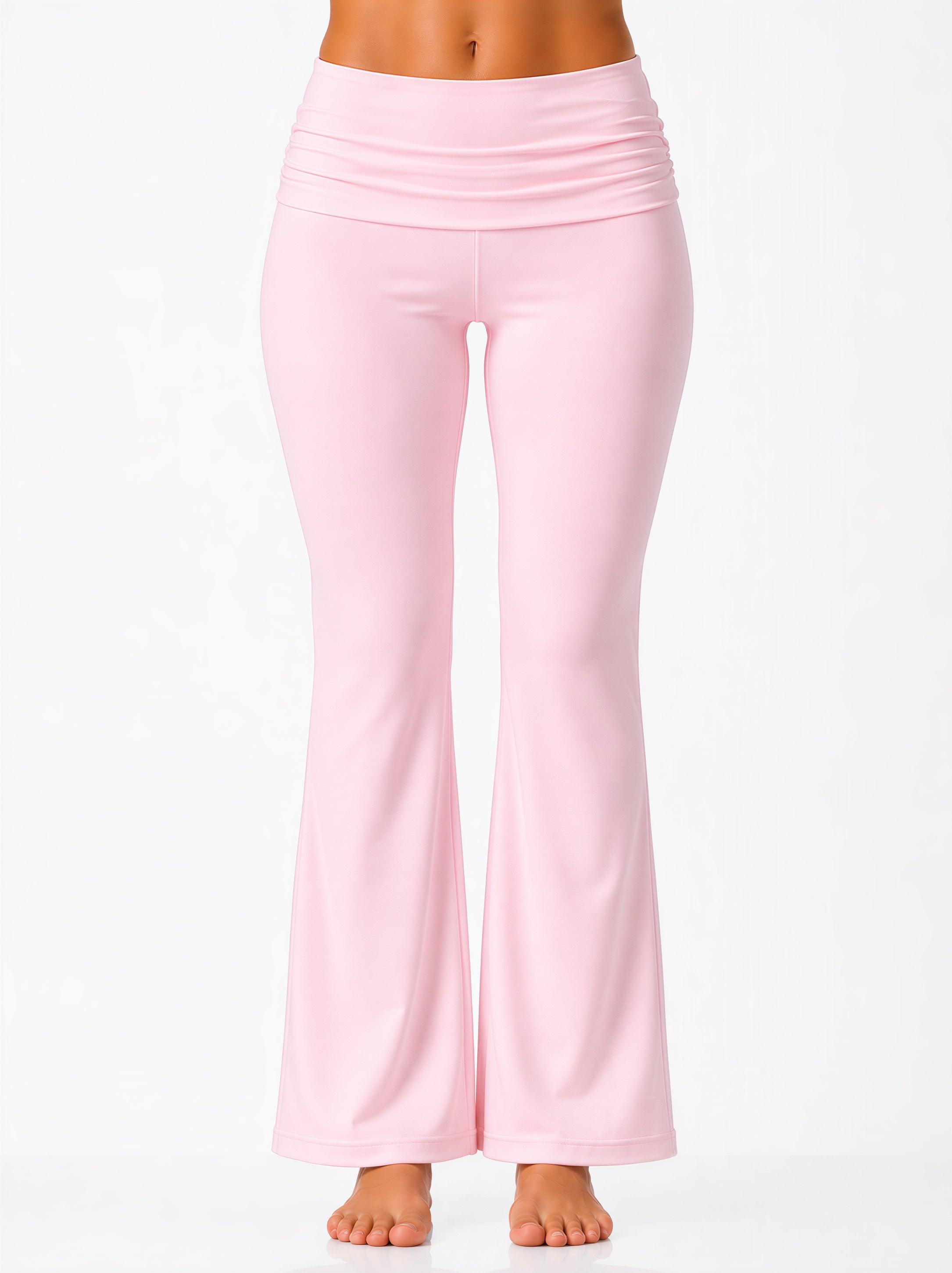Pink yoga pants on a white background